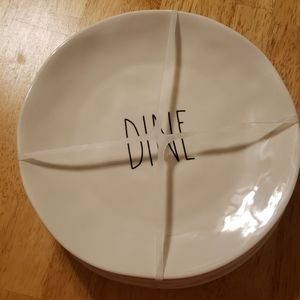Rae Dunn set of 4 melamine plates